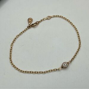 #2 PANDORA 18K Rose Gold Love Pod Diamond Chain Bracelet